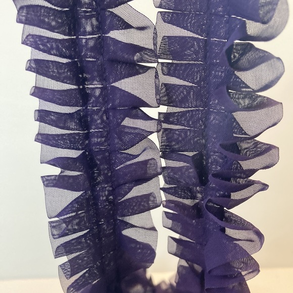 Chiffon Ruffle Trim Plum Dark Purple Sewing Ribbon Apparel Crafts 1.5" 5… - Picture 4 of 13